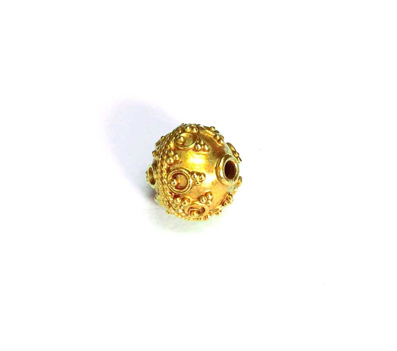Fine 1 Pcs 18K Solid Gold Hand Made 9 mm Round Ball Bead.