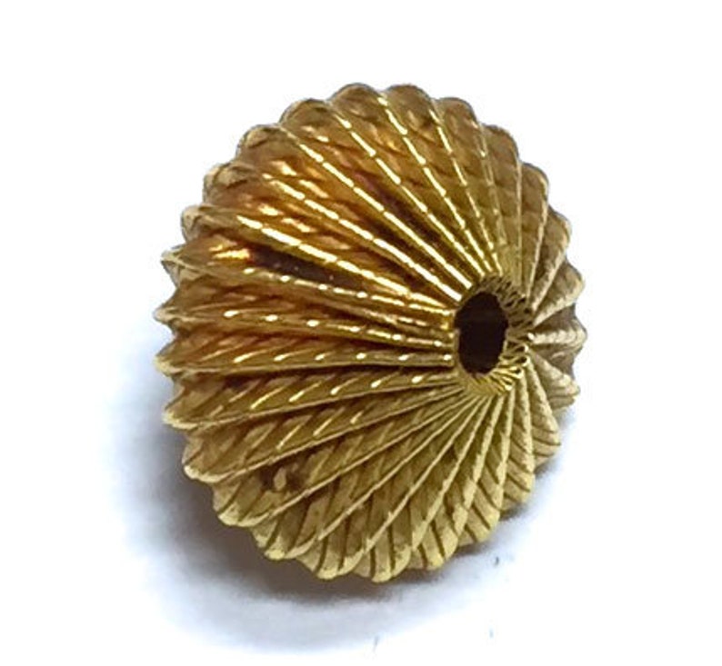 Fine 1 Pcs 18K Solid Gold Hand Made 11x13mm Bead.