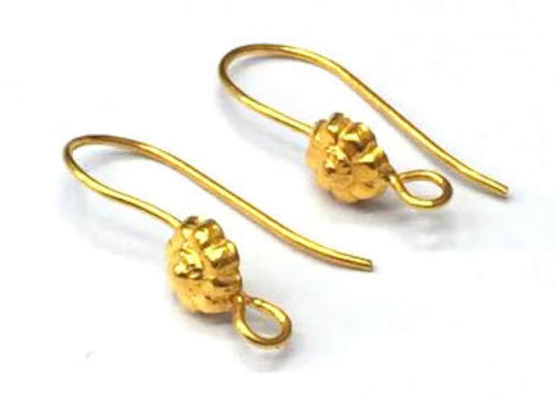 Wholesale 18K Solid Gold Hand Made Earring Hook.