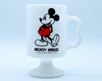 ミッキーマウス ミルクガラス台座コーヒーマグ