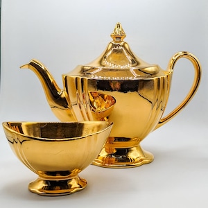 Royal Winton &quot;Golden Age&quot; Teapot & Sugar Bowl (sold individually or together)