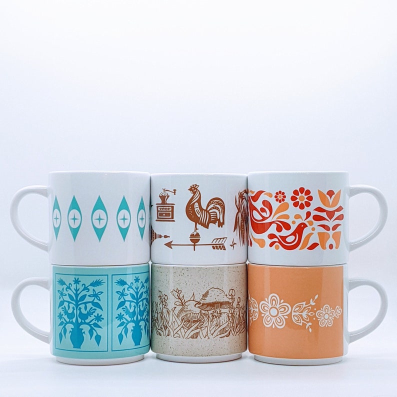 Pyrex Inspired Stackable Mugs image 2