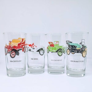 Dominion Glass Antique Car Drinking Glasses (Set of 4)