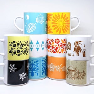 Pyrex Inspired Stackable Mugs image 1