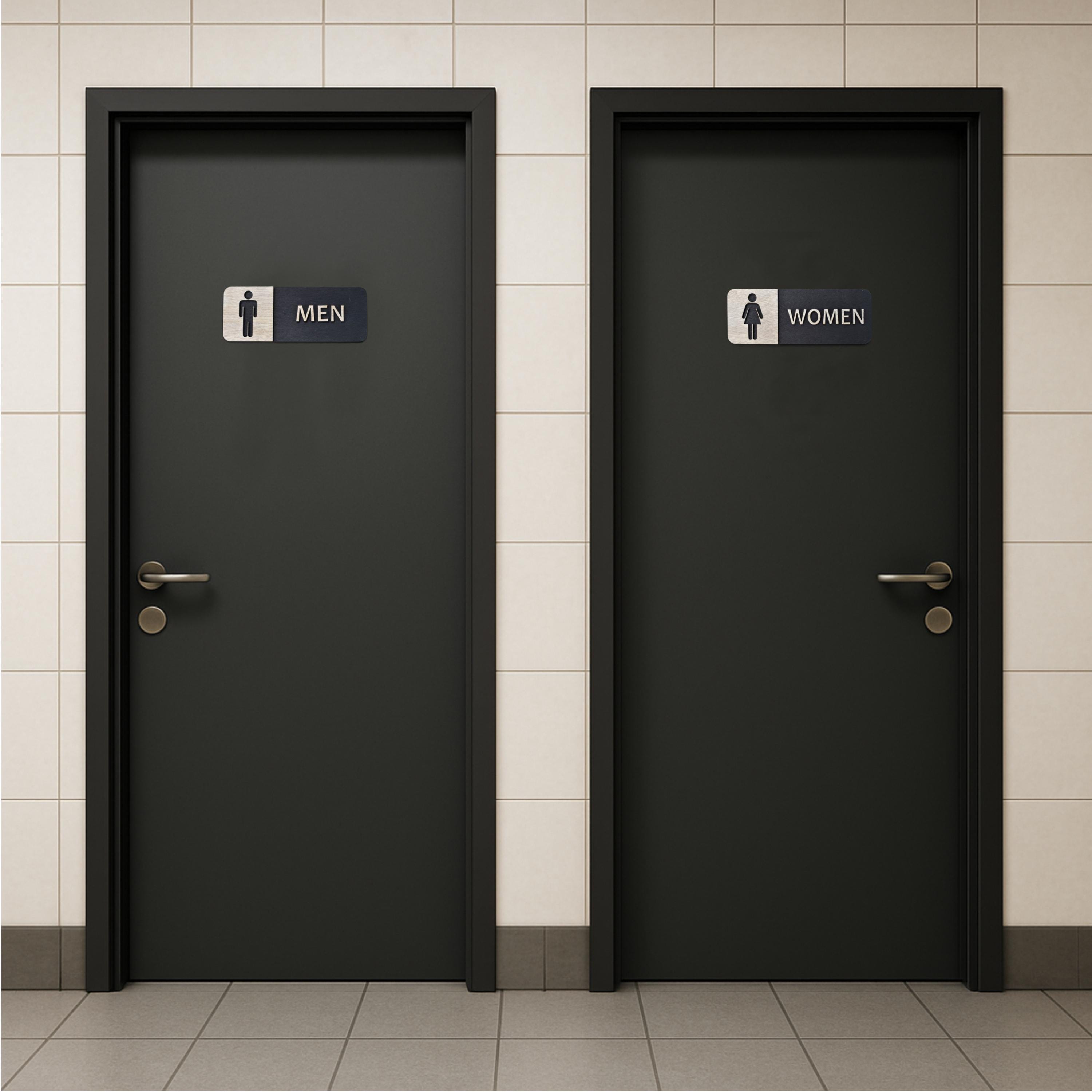 Cartello in legno per WC, statuette da bagno maschili e femminili, cartello per servizi igienici, decorazione per il bagno, cartello WC, cartelli in
