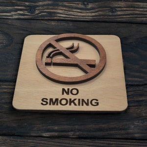 Panneau en bois d'interdiction de fumer pour hôtel, Airbnb, restaurant, lieu public, Panneau en bois d'interdiction de fumer image 5