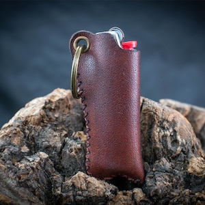 Custodia in pelle per accendino Bic, custodia per accendino grande, porta accendino Bic, custodia per accendino in pelle fatta a mano