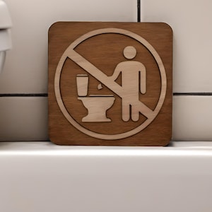 Wooden Sign No Paper in the Toilet for Hotel, Airbnb, Restaurant, Public Place, Do not Drop Waste in the Toilet Sign