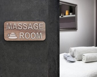 Handmade Wooden Massage Room Sign – Spa Decor, Wellness Room Door Sign, Zen Spa Gift, Custom Wood Sign for Massage Therapist
