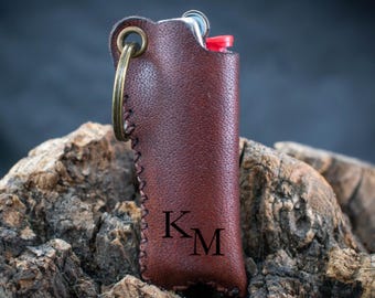 Leather Case for Bic Lighter, Big Cigarette Lighter Case, Bic Lighter Holder, Handmade Leather Lighter Case