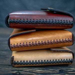 Custodia per carte da gioco in pelle, porta carte, tasca in pelle per carte, custodia per carte in pelle fatta a mano e cucita a mano