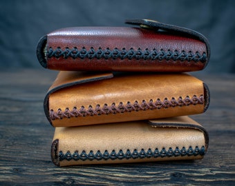 Leather Playing Cards Case, Handmade and Handstitched Deck of Cards Holder