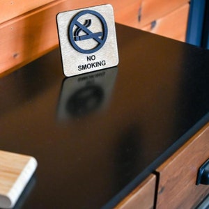 Panneau en bois d'interdiction de fumer pour hôtel, Airbnb, restaurant, lieu public, Panneau en bois d'interdiction de fumer image 2