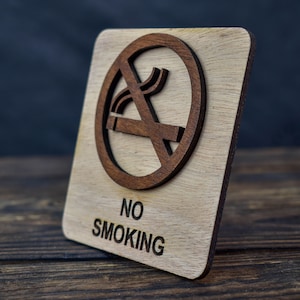 Panneau en bois d'interdiction de fumer pour hôtel, Airbnb, restaurant, lieu public, Panneau en bois d'interdiction de fumer image 4