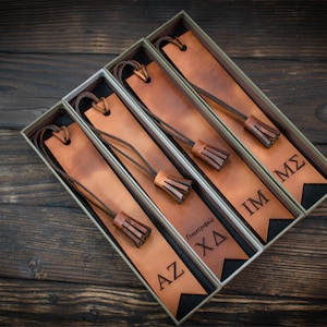 Personalised Leather Bookmark, Genuine Leather Bookmark with Engraved Initials, Handmade Leather Bookmark