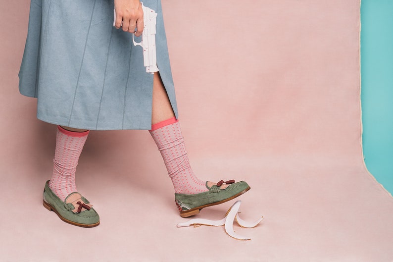 pink patent leather loafers