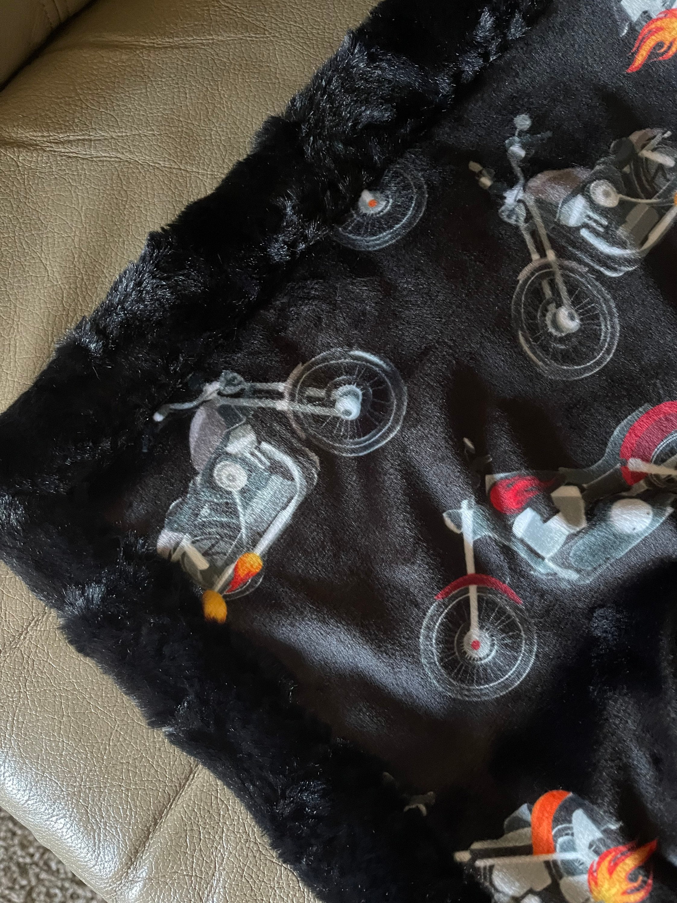 Harley Davidson Minky Throw Etsy