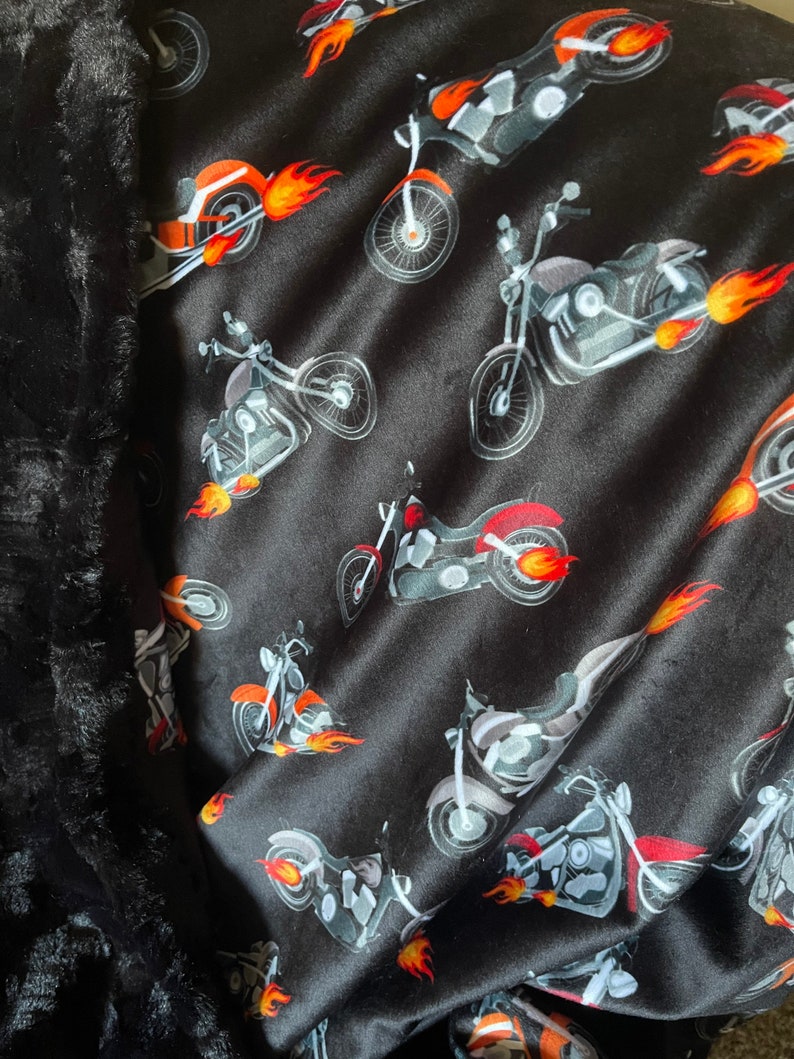 Harley Davidson Minky Throw Etsy