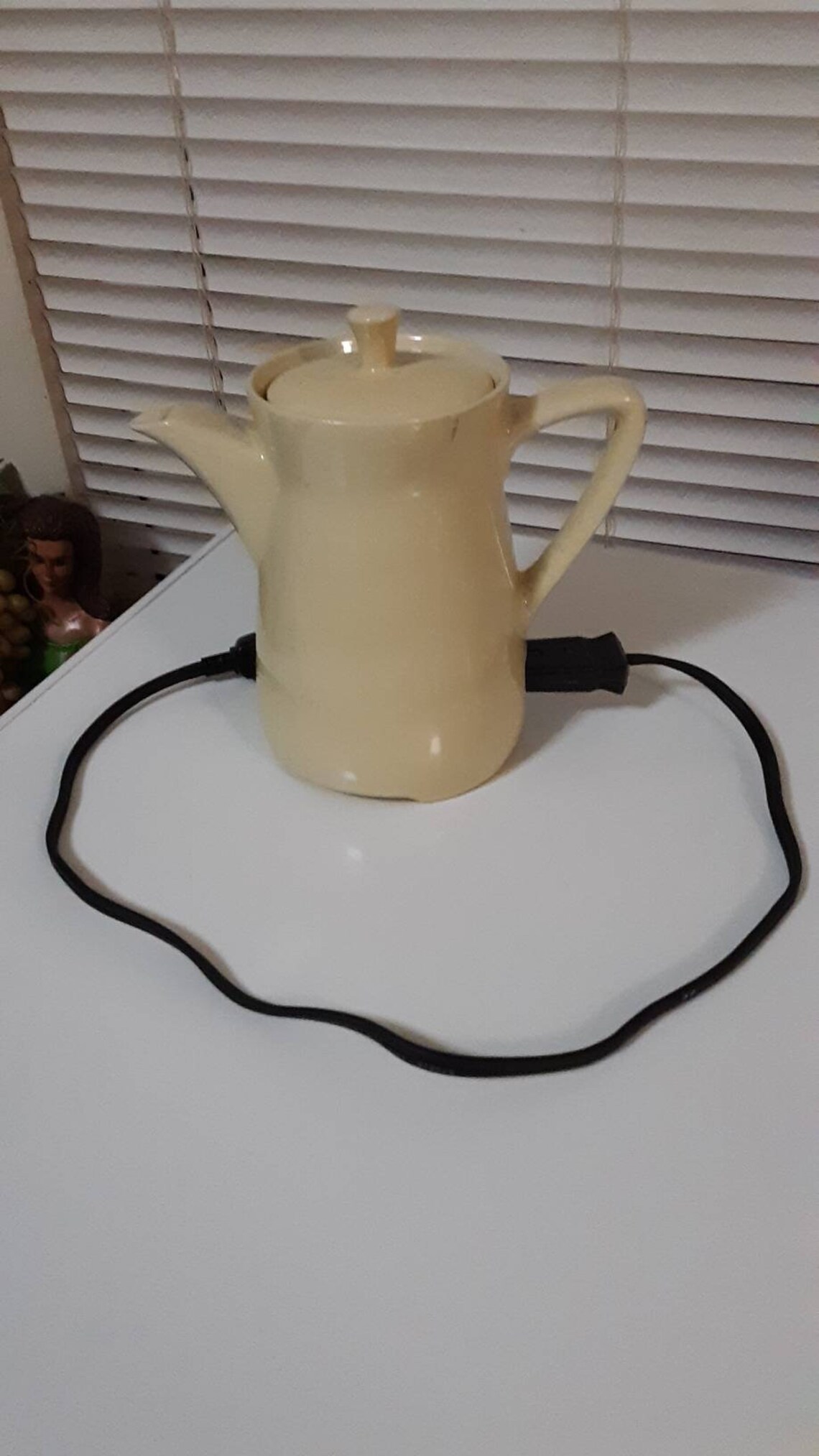Vintage Yellow Ceramic Electric Tea Pot with Cord28 Fluid Etsy