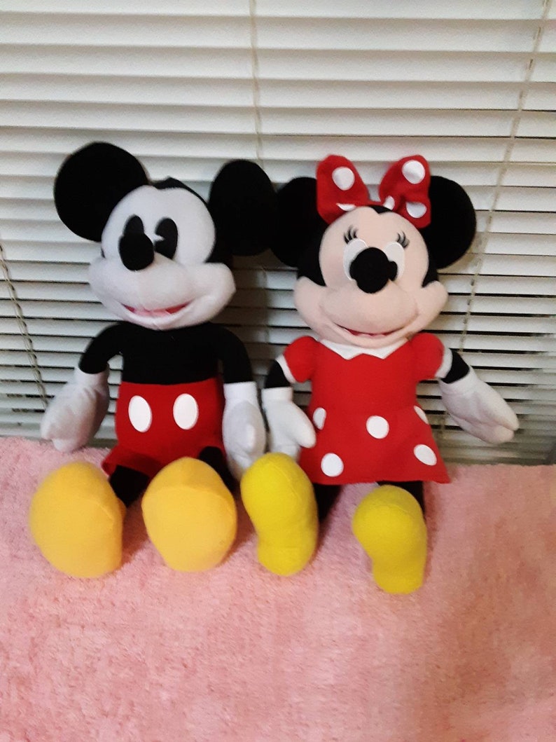 vintage mickey and minnie mouse stuffed animals