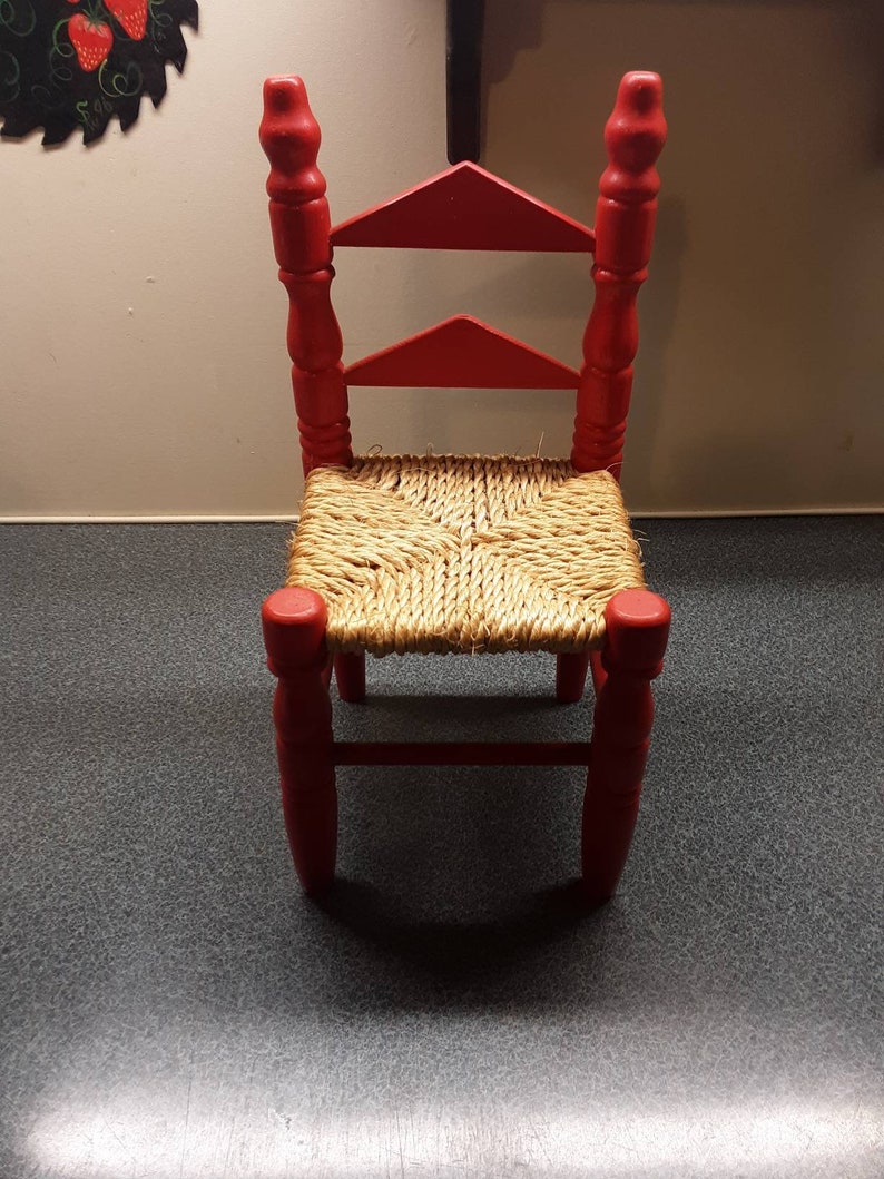 vintage wooden doll chair