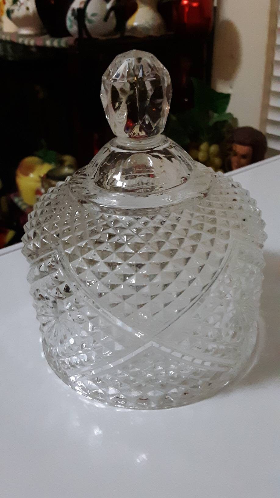 Vintage Avon Clear Glass Butter Dish With Dome Lid Diamond Etsy