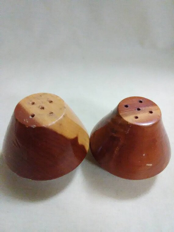 Vintage Wooden Salt And Pepper Shakers Kitchen Decor Image 0