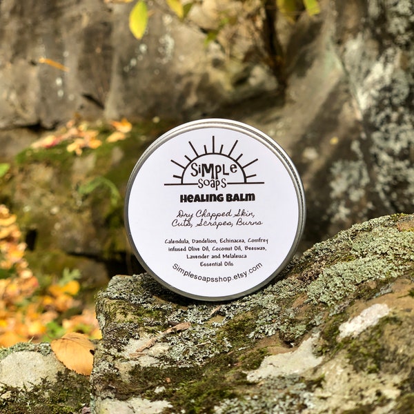 Healing balm / Salve / Calendula Dandelion Comfrey Echinacea / Ezcema, Dry skin healing balm