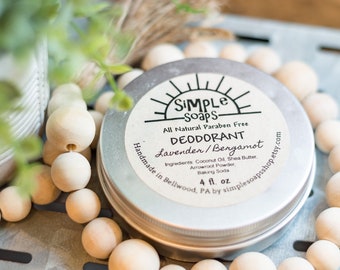 Homemade Deodorant / paraben free / lavender bergamot /