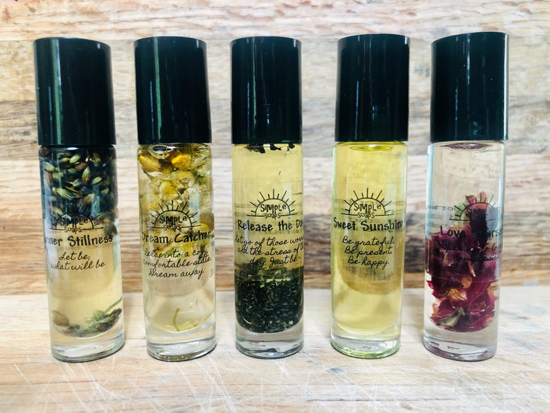 Herb Infused Essential Oil Rollon Etsy