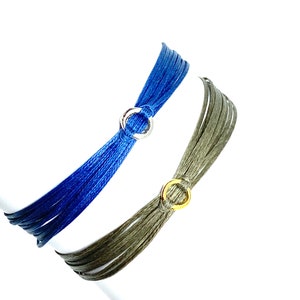 Agapi: Handmade Greek Cord Bracelet, String Bracelet, in sterling silver (inquire about vermeil or 14k gold or as a choker)