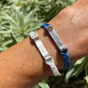 Tharros: Handmade Greek Cord Bracelet, Friendship Bracelet, String Bracelet in sterling silver