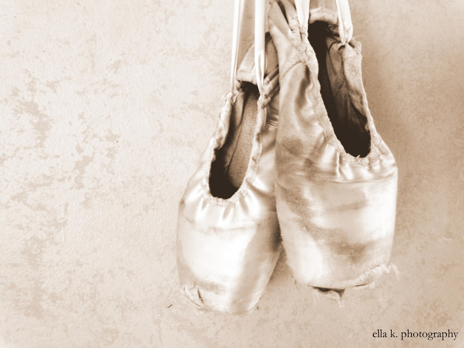 kelsey . dance . shoes . ballet . ballerina . sepia print