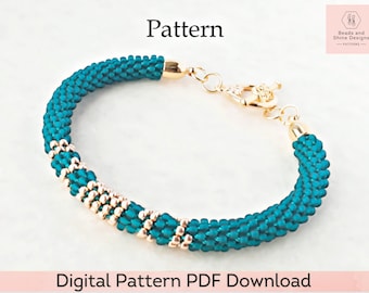 Kumihimo Pattern - Beaded Bracelet (12-Strand) – DIY Beading - Two-Tone (PDF Digital Download in English and French)