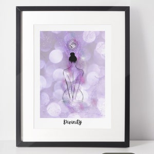 DIVINITY, Crown Chakra, 7 Chakras ,Chakra Art, Chakra Print, Meditation Art, Yoga Art, Download, Spiritual wall Art, Swirling Chakras
