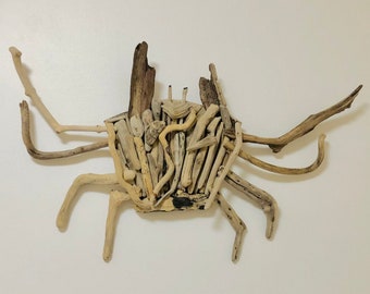 Driftwood crab, driftwood wall art, crab art, crab sculpture