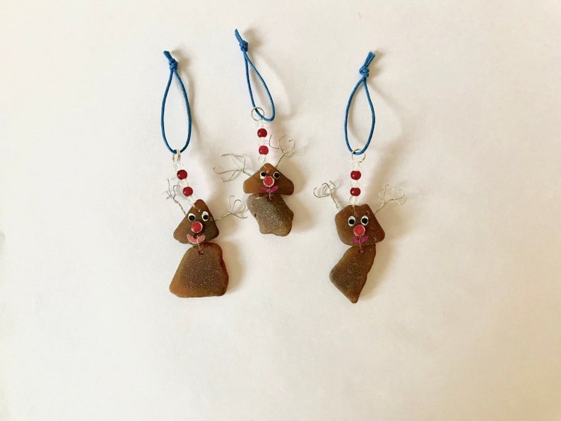 Pack of 4 Metallic Copper Chocolate Rudolf the Reindeer Tree Baubles Bronze