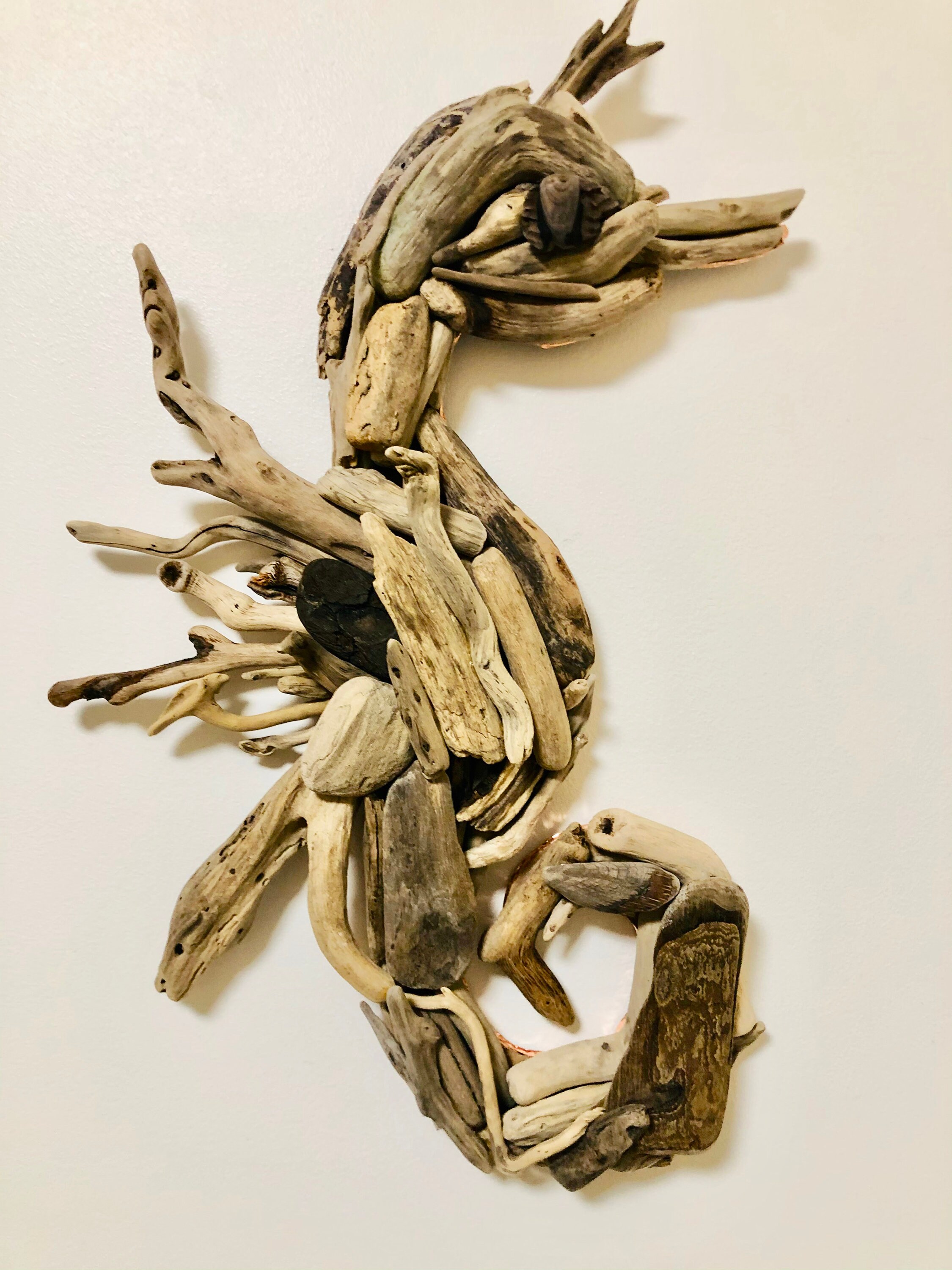 Driftwood Seahorse, Driftwood Wall Art, Seahorse for the Wall