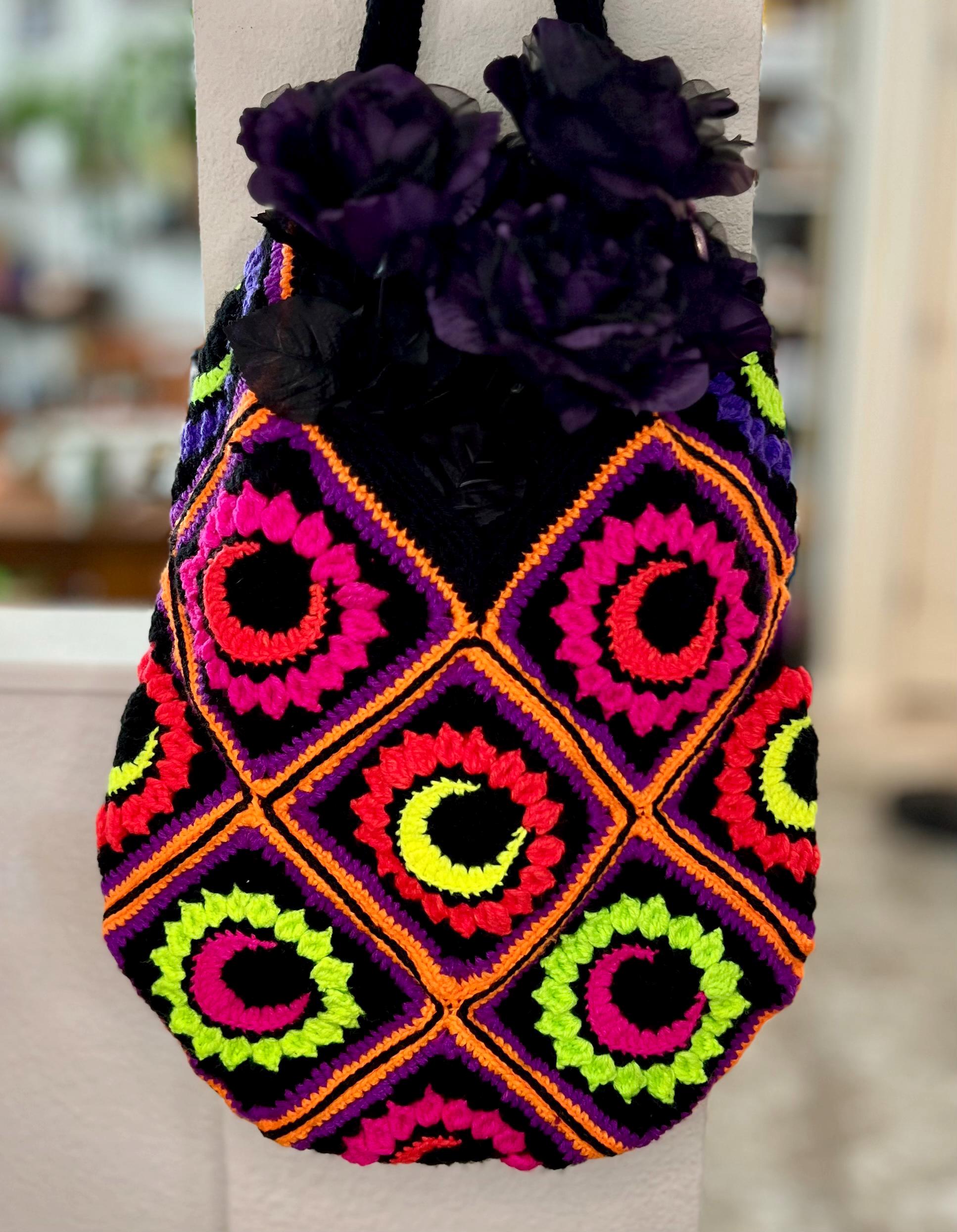 Crochet Granny Square Market Bag Pattern: Boho Tote (PDF Pattern) - Etsy