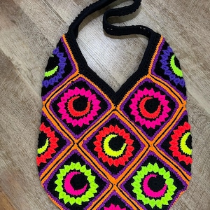 Crochet Market Bag Pattern / Granny Square Tote / PDF Pattern purse / Boho Crochet Bag