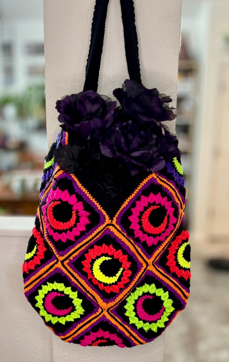 Crochet Granny Square Market Bag Pattern: Boho Tote (PDF Pattern) - Etsy