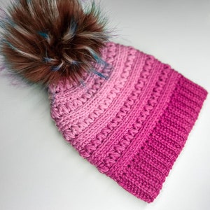 Crochet Hat Pattern for Women | The Peachick Beanie PDF | Crochet Feather Stitch Beanie Tutorial | Crochet Toque for Winter Autumn