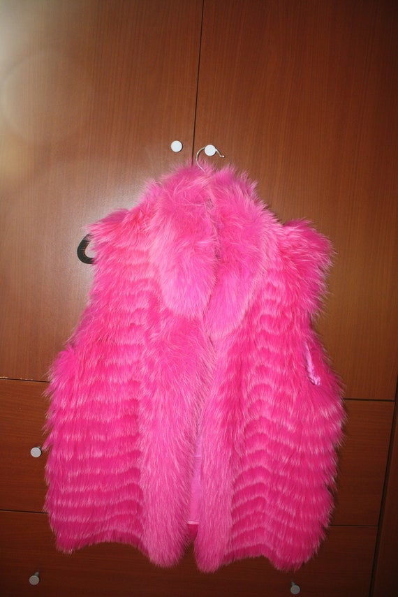 Vintage Michael Kors Hot Pink Real Fur Vest Jacket