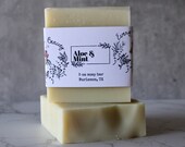 Bar Soap Aloe Mint Artisan Cold Process Soap Handcrafted Soap All Natural Soap Palm Oil Free Soap Small Batch Soap