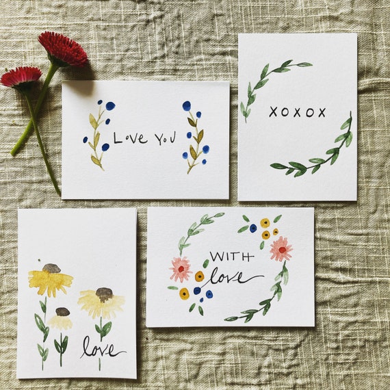 Mini Love Watercolor Cards