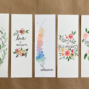 5 Pack Watercolor Bookmarks