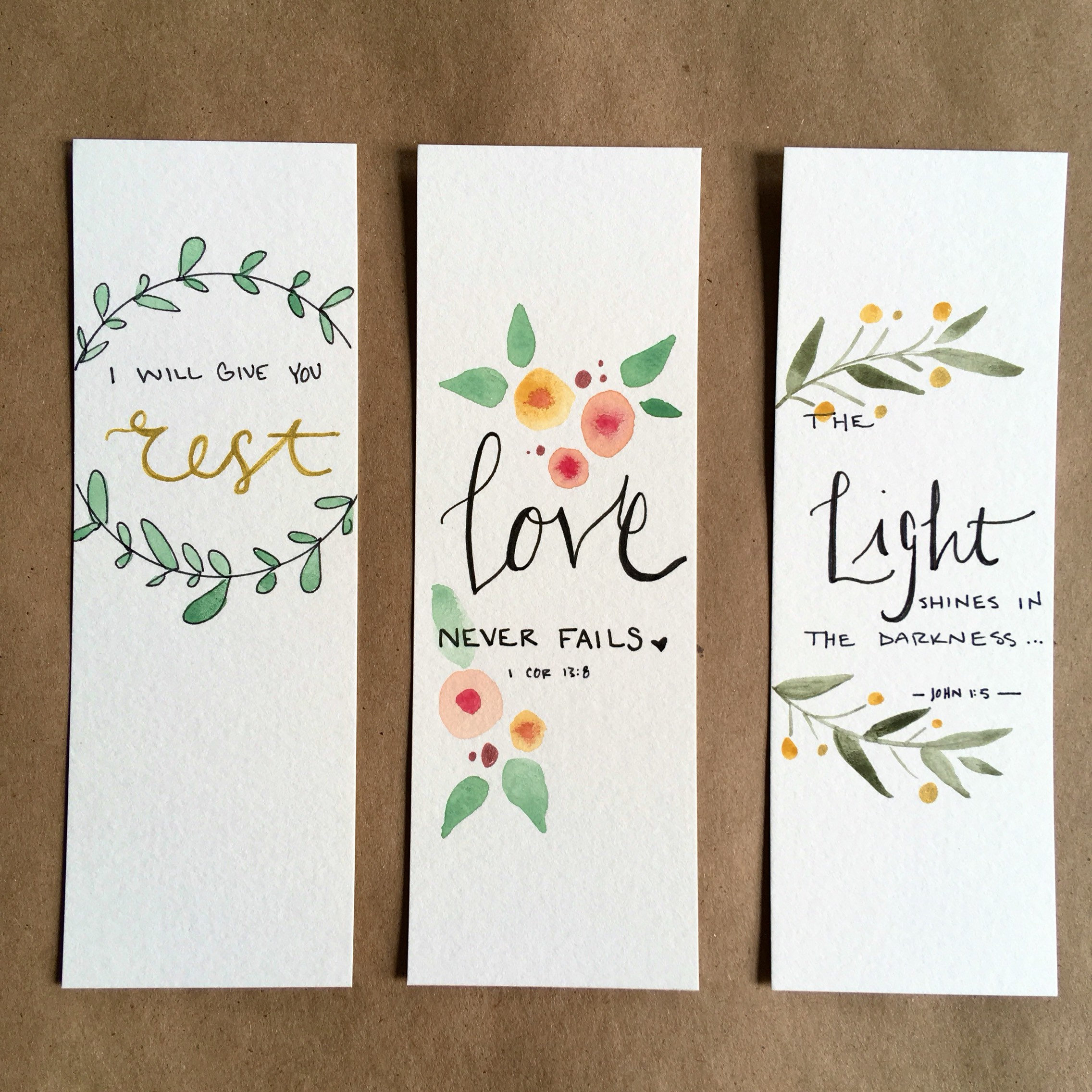 Watercolor Bookmarks W/ Scripture Etsy