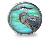 SET OF 2 Coastal Beach Tropical Heron Green Blue Aqua Silver Nickel GLASS Cabinet Drawer Bifold Bi Fold Closet Door Knob Pull Handles