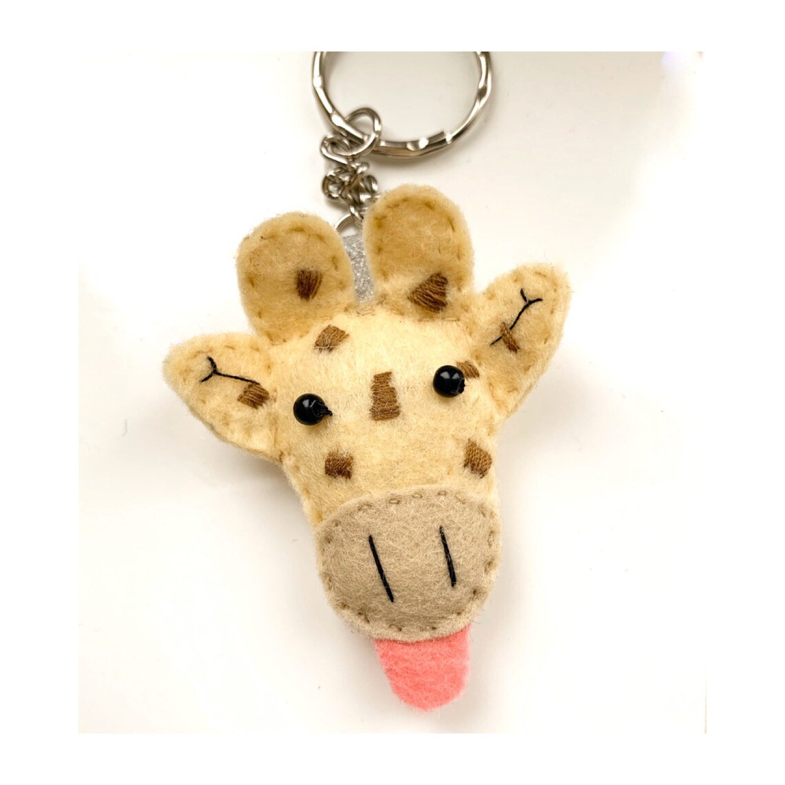 Giraffe keychain giraffe keyring felt giraffe Etsy