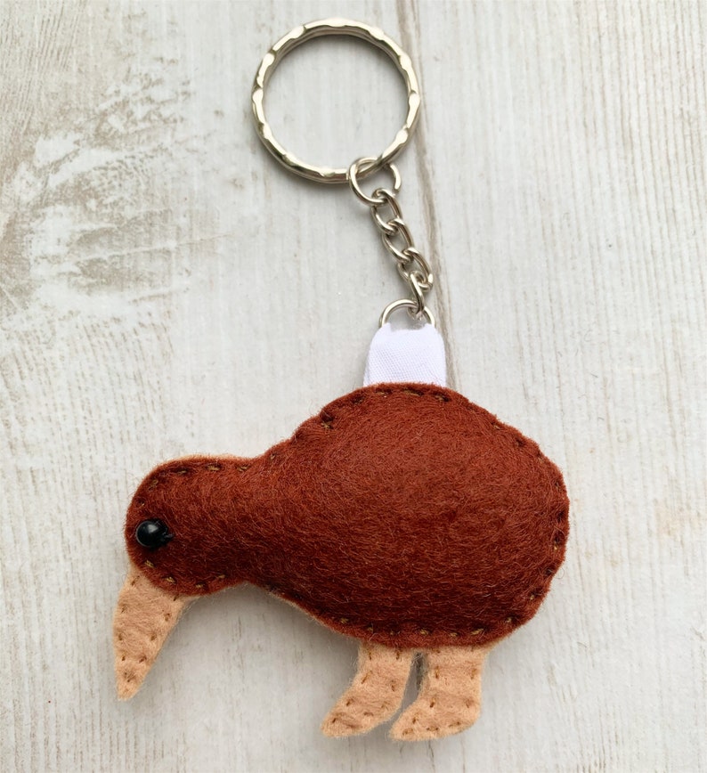 Kiwi bird keyring kiwi keychain felt bird Etsy
